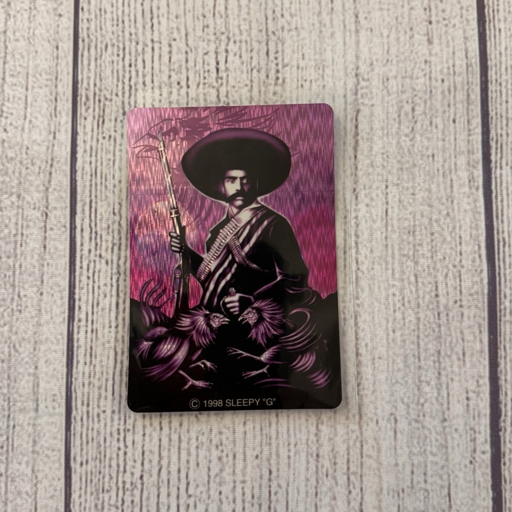 Vintage 1998 Sleepy Gβ Pancho Villa Holographic Sticker Card Mexico Taiwan Rare